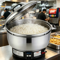 Cuisinière à riz au gaz en acier inoxydable de grande capacité pour la préparation de riz en vrac dans les restaurants et les cantines