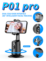 P01 Support mobile professionnel intelligent à suivi facial IA 360° avec stabilisateur automatique rechargeable et commandes gestuelles