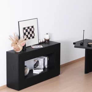 Mobiletto Contenitore Minimalista in <span class=keywords><strong>Legno</strong></span> <span class=keywords><strong>Massello</strong></span> Carbonizzato Nero con Anta a Lastra, Stile Silenzioso, per Ingresso <span class=keywords><strong>Soggiorno</strong></span>, Garanzia 1 Anno, Ideale per Hotel - Product Image 3