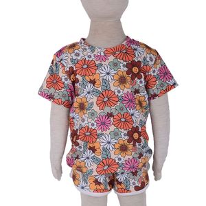 Venta al por Mayor de Conjuntos de Pijamas Cortos de Manga Corta con Estampado de Leopardo para Bebés Niñas, Poliéster/Algodón, Cómodos, Personalizados - Product Image 6