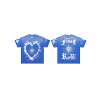 Merek Streetwear Lintas Batas FIRST ROW STAY CURIOUS EYEBALL FOIL TE Kaos Katun Cuci Kartun Lengan Pendek Distressed