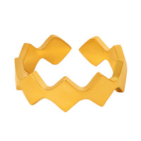 Bague géométrique pour couples, design ouvert minimaliste couleur or, bijoux de mode, vente en gros