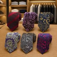 Corbata de poliéster jacquard con diseño floral barroco, resistente a las arrugas, para negocios, bodas, regalos, para hombre, 1 pieza.