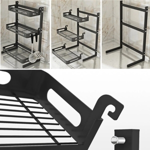 Ripiano <span class=keywords><strong>porta</strong></span> utensili da <span class=keywords><strong>cucina</strong></span> a 2 livelli Organizer mensola - Product Image 3