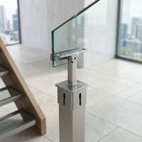 Edelstahl-Quadratpfostenhalterung mit flacher Sattelhalterung für Glasbalkon-Treppengeländer