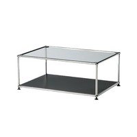 Table basse en verre trempé de style moderne du milieu du siècle, avec structure en fer, design minimaliste, pour petits appartements, mobile et modulaire, démontable