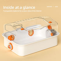 Cage de luxe dorée pour hamsters, grand espace, maison en plastique pour animaux de compagnie, roue de course, abreuvoir, tunnel, clôture, plateau standard en plastique