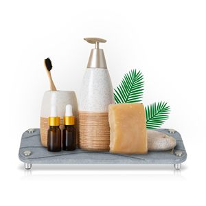 FIGOO - Organizador <span class=keywords><strong>de</strong></span> Baño Multifuncional, Impermeable, Ecológico, Estilo Vintage, con Toallero y Bandeja <span class=keywords><strong>de</strong></span> Drenaje Extraíble <span class=keywords><strong>de</strong></span> Secado Rápido - Product Image 1