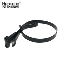Câble de type E, connecteur mâle vers connecteur femelle TYPE C 3.1, fil plat avec trous de vis, câble pour boîtier d'ordinateur DIY