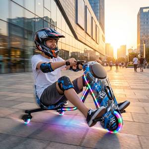 Tricycle électrique à 3 roues MTBGO pour enfants, scooter à dérive rotatif à 360 degrés de 8 pouces, kart de course pour enfants, kart de dérive sportif - Product Image 3