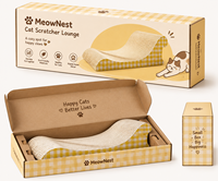 Lit de repos pour chat en carton ondulé de luxe personnalisé OEM, canapé écologique, mobilier pour animaux de compagnie de Noël en gros