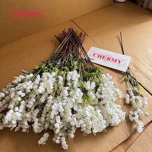 Lillà artificiale DC220 a stelo singolo, <span class=keywords><strong>campanula</strong></span> <span class=keywords><strong>bianca</strong></span> in seta per bouquet da sposa e composizioni floreali - Product Image 3