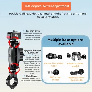 <span class=keywords><strong>Support</strong></span> de caméra de sport Kewig pour Insta 360, caméra d'action pour <span class=keywords><strong>moto</strong></span>, fixation rapide pour <span class=keywords><strong>GoPro</strong></span>, caméra de sport universelle - Product Image 3