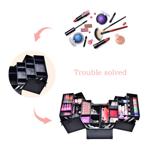 Extra Large <b>Makeup</b> <b>Case</b> Professional Cosmetic Train <b>Case</b> with 6 Trays Shoulder Strap Nail Polish Organizer for Artist Nail Tech - Product Image 2