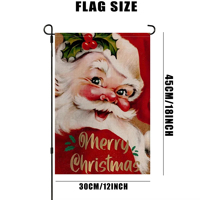 Westie Weihnachtsmann Gartenflagge Weihnachtsbriefkasten Dekorative Hofflagge Banner für Terrasse Kunstwerk für Blumenbeete Größe