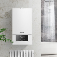 Chaudière combinée murale gaz naturel et électrique avec échangeur de chaleur en cuivre pour usage domestique et hôtelier, chauffage central sans réservoir, capacité 12L