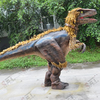 Modèle de dinosaure animatronique, qualité supérieure, simulation grandeur nature, costume de dinosaure Velociraptor, vente en promotion