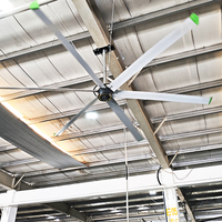Ventilateur de plafond industriel JULAI 10ft 13ft 15ft avec moteur PMSM HVLS, 6 pales, pour la ventilation des usines, ateliers et entrepôts