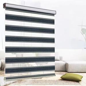 Persianas Zebra Motorizadas Personalizadas para Ventanas, <span class=keywords><strong>Gris</strong></span>, Día y Noche, Automáticas, Eléctricas, con Control Remoto - Product Image 2