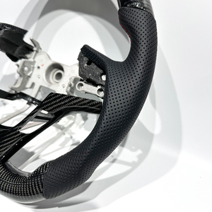 Volante de Fibra de Carbono Negro con Línea Central Roja para <span class=keywords><strong>Hyundai</strong></span> Genesis Coupe, Piezas de Auto para <span class=keywords><strong>Hyundai</strong></span> Genesis Coupe 2011-2013 - Product Image 2