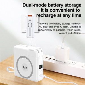 Banco de Energía Magnético de 10000 mAh con Cable Integrado y Enchufe de Pared Plegable, <span class=keywords><strong>Carga</strong></span> Rápida PD de 20 W, Batería de Estado Semisólido - Product Image 6