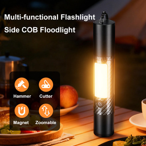 Lampe de camping LED laser blanc, projecteur, <span class=keywords><strong>coupe</strong></span>-ceinture magnétique, marteau de sécurité, torche zoomable pour vélo et activités de plein air - Product Image 3
