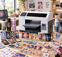 Nouvelle imprimante DTF UV entièrement automatique Reeleyin XP600 A3 33x60cm 5 cartouches haute vitesse avec avertissement de faible niveau d'encre pour acrylique/cuir
