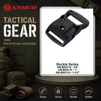 ANMCO Boucles de ceinture tactiques réglables en plastique avec logo personnalisé 20mm 25mm 38mm 50mm pour sac à dos et gilet tactiques
