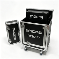 Valise de transport robuste à ouverture rapide et rétraction facile avec élévateur hydraulique pour console de mixage Midas M32R pour sonorisation numérique en direct avec 4 roues