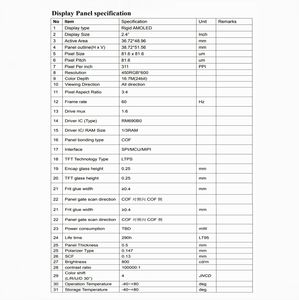 Module d'affichage AMOLED 2,4 pouces 60 Hz 0,5 mm fin avec interface MIPI DSI Verre 0,25 mm - Product Image 4
