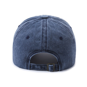 Washed Denim <b>Baseball</b> <b>Cap</b> Unisex Cotton Sun Protection Outdoor Duckbill Hat <b>Navy</b> Blue - Product Image 2