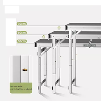 Table pliante portable multifonctionnelle pour le camping, les pique-niques, le bureau à domicile, la vente ambulante, réglable en hauteur, en aluminium