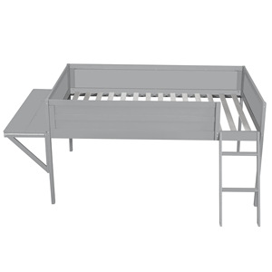 Lit de jeu avec bureau intégré, gris, structure basse, idéal pour dortoir, chambre d'enfant, adulte ou personne âgée - Product Image 5
