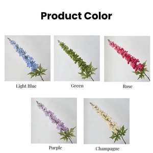ดอกเดลฟีเนียมประดิษฐ์คุณภาพสูง ความยาวก้าน 130 ซม. สีขาวน้ำเงิน สำหรับตกแต่งคริสต์มาสและงานแต่งงาน - Product Image 4