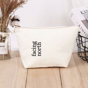 Promotional Cotton Canvas Reusable Make up Cosmetic Bags Custom Logo Print Washable Zipper Makeup Pouch With Personal - Product Image 5