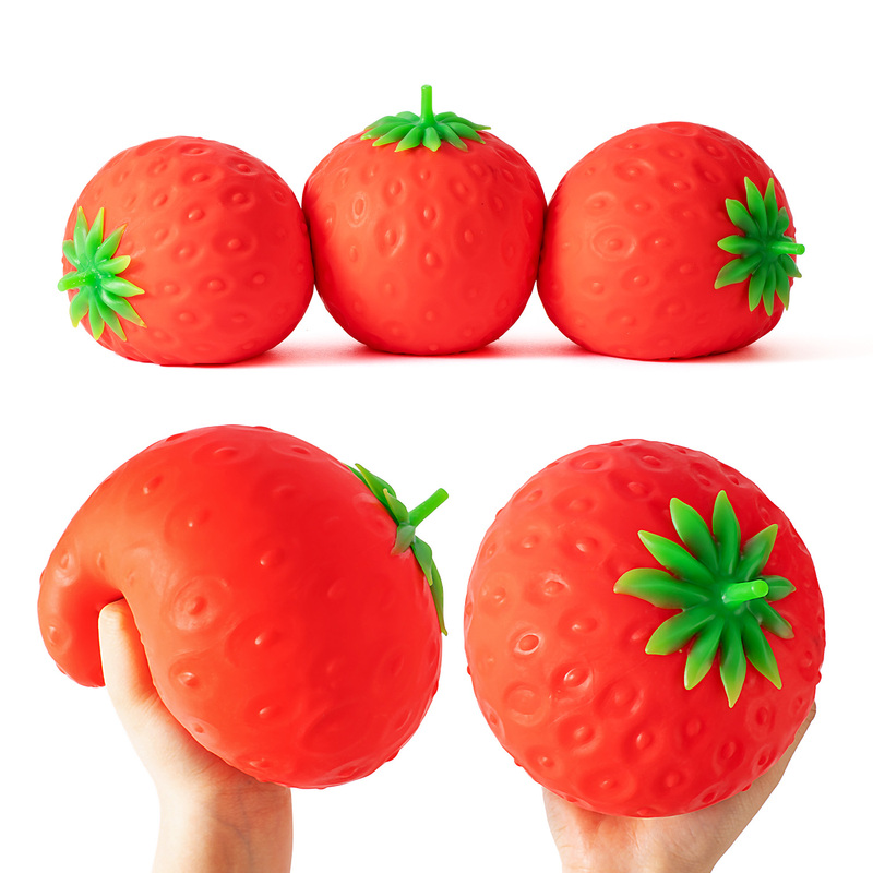 Wholesale TPR Jumbo Squishy Fruit Strawberry