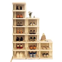 Range-chaussures simple en plastique, anti-poussière, réglable, à plusieurs niveaux, pour rangement multi-couches, idéal pour chambre de location, petit dortoir, usage domestique quotidien