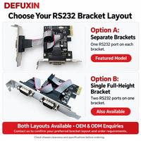 Kartu Port Serial Ganda DFX PCIe RS232 Chipset WCH382L 2 Port DB9 9 Pin Adaptor Ekspansi COM untuk PC Desktop Kontrol Industri