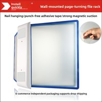 Support mural magnétique sans perçage pour documents, présentoir de documents à feuilles mobiles, porte-documents, support de processus sur site, format A4