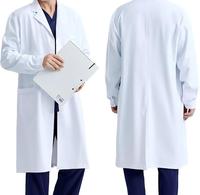 Blouse de laboratoire à manches longues 100% coton antistatique, respirante et anti-rides pour laboratoire médical pharmacie