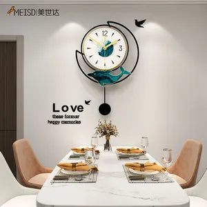 Reloj de pared decorativo con diseño de delfín para el hogar, mecanismo silencioso, Swingable, moderno, para decoración Interior de sala de estar y cocina