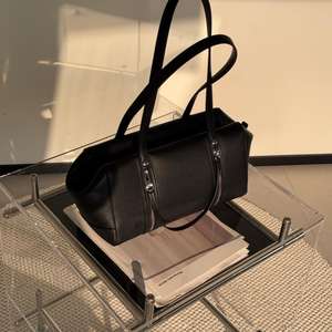 Sac bowling en cuir véritable à double fermeture éclair pour femme, style rétro Y2K, sac à main Boston, sac à bandoulière, sac à main en cuir de vache souple, streetwear, <span class=keywords><strong>B2021</strong></span> - Product Image 2