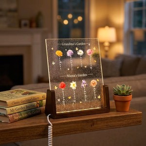 Plaque lumineuse en acrylique personnalisée Feng Shui Jardin de Grand-Mère, impression UV |   Cadeau personnalisé pour <span class=keywords><strong>la</strong></span> fête des mères 2026 |   Décoration florale de nuit - Product Image 4