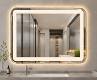 Miroir intelligent de salle de bain avec rangement, éclairage LED, anti-buée, commande tactile, miroir mural avec armoire