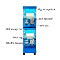 Distributeur automatique de capsules colorées transparentes à 1-3 niveaux avec paiement par pièces pour jouets d'anime pour enfants
