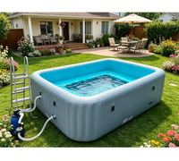Piscine gonflable avec siège - Piscine familiale en PVC pour la détente dans la cour