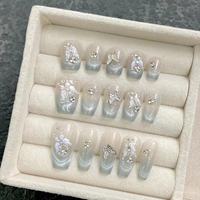 Faux ongles de luxe populaires à presser, en gel, couvrance totale, vente en gros