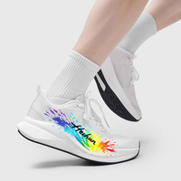 Chaussures de course à lacets personnalisées tendance pour hommes et femmes, respirantes, légères, en maille, pour la marche et le sport