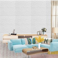 Rouleaux de papier peint en briques, autocollants muraux en mousse 3D, panneaux muraux géométriques pour chambre à coucher, vinyle auto-adhésif insonorisant moderne