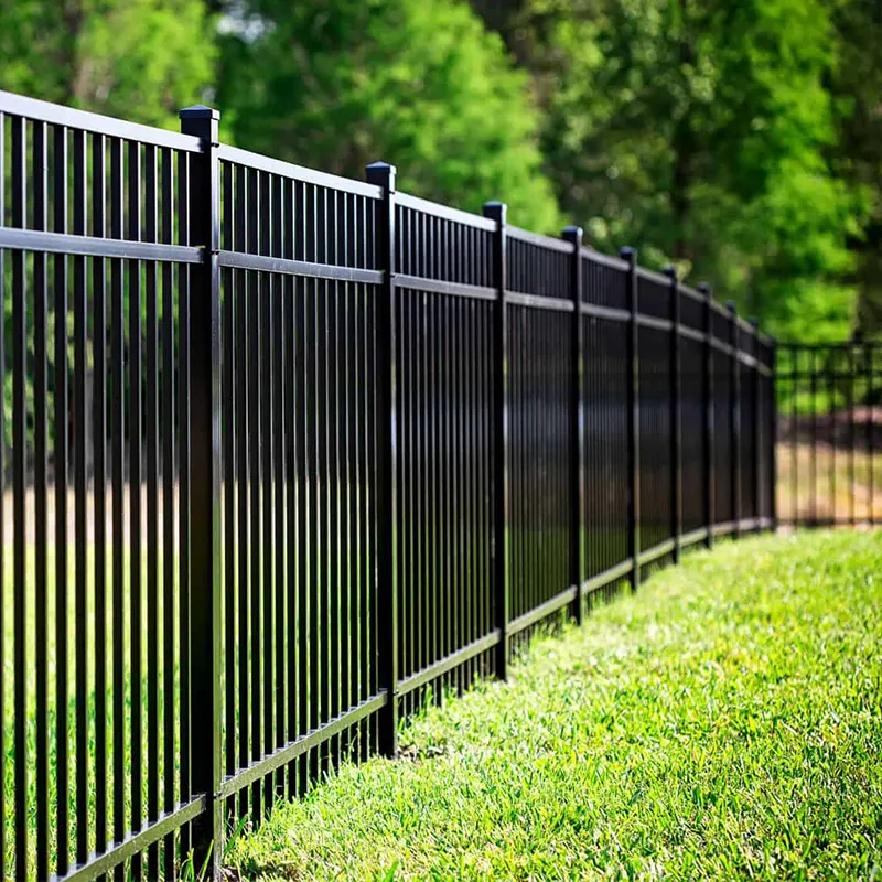 Clôture en fer forgé en aluminium de conception de porte de sécurité des fabricants pour piscine de cadre en acier enduit commerciale industrielle résidentielle